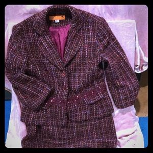 Cynthia Steffe tweed suit large/10 NICE!